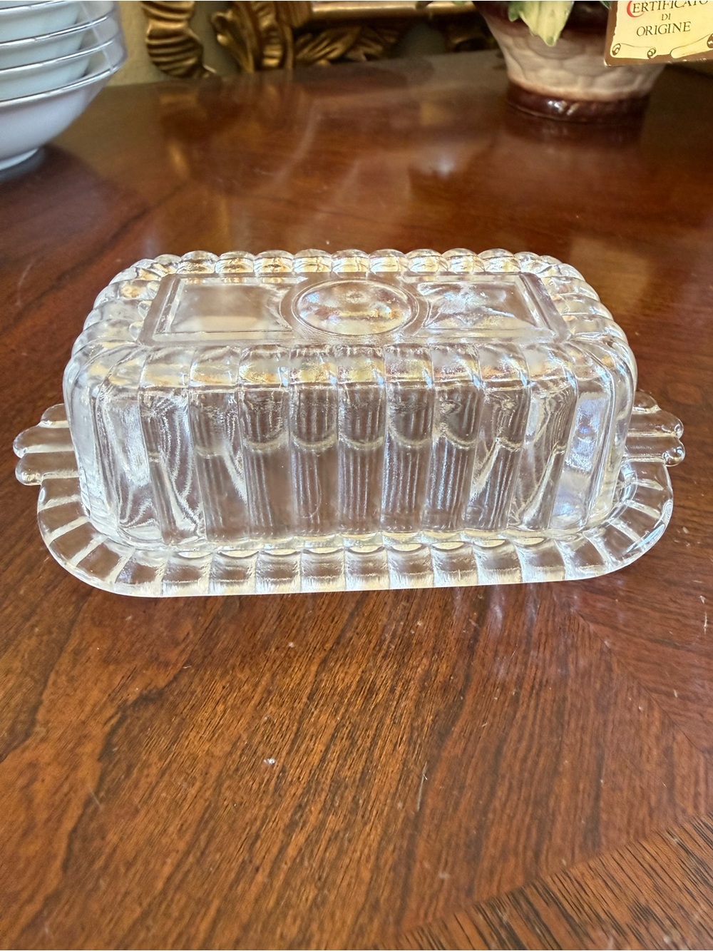 Antique Hazel - Atlas art deco covered butter  dish